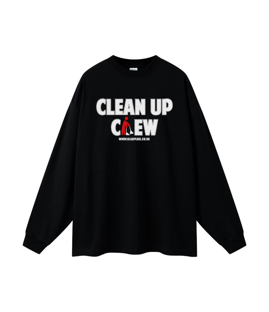 Clean Up Crew - Long Sleeve T-Shirt (Black)