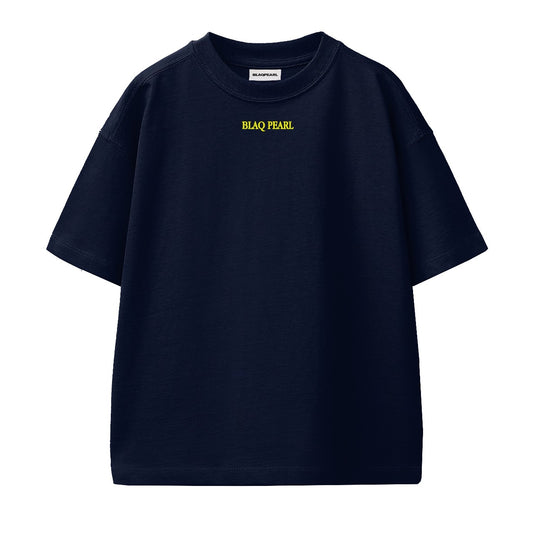 The Countess | Oversized Graphic T-shirt (Navy Blue with Yellow Accent)